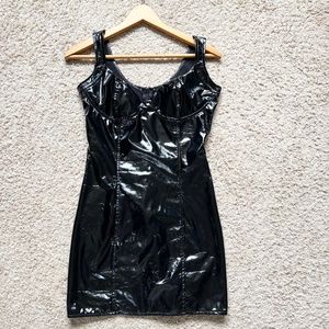 Faux leather dress